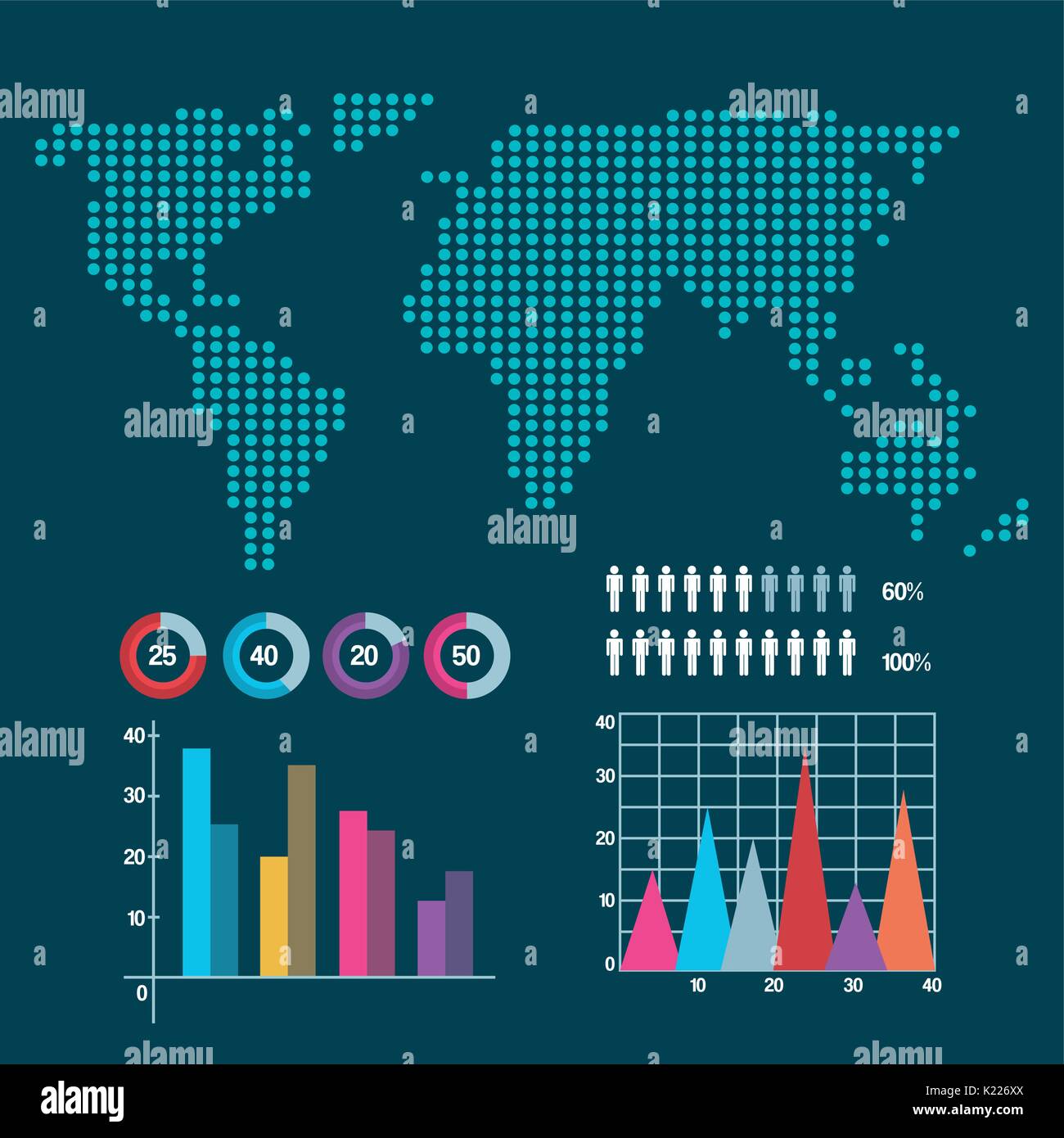 world map infographic information report network Stock Vector Image ...