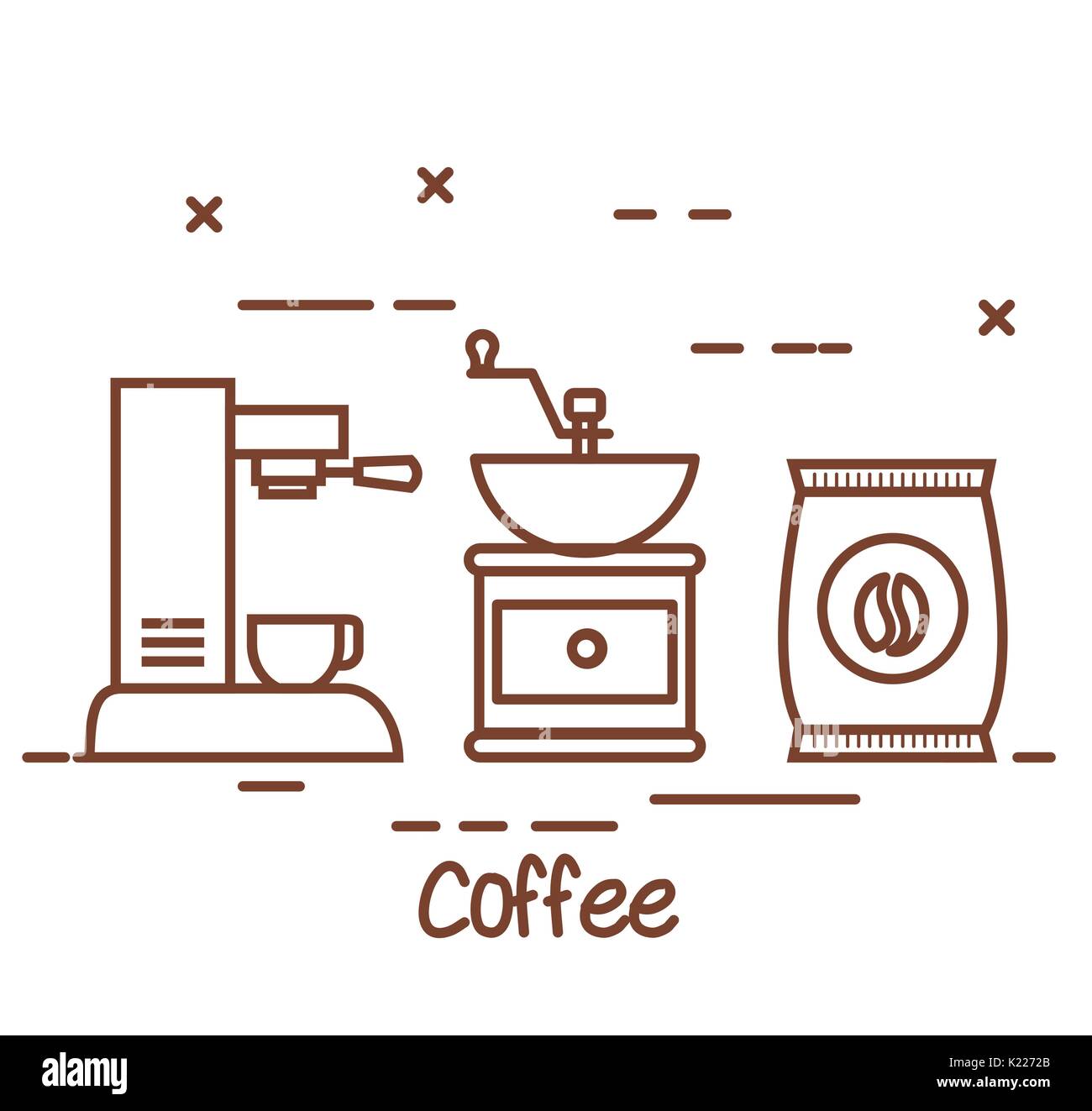 set of coffee elements and accessories concept Stock Vector Image & Art ...