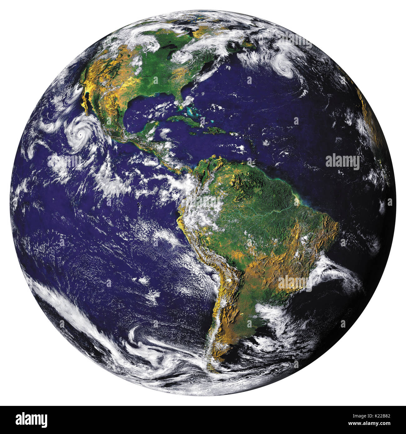 Earth is one of the four rocky planets in the solar system. Each cubic meter of the planet weighs an average of 5.5 tonnes, making it the densest body in the solar system. It is also the only planet with vast liquid oceans. Stock Photo