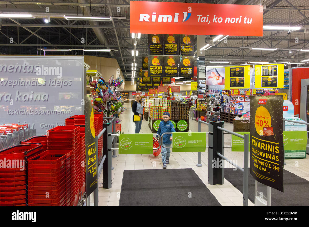 Vilnius, Lithuania - June 13, 2017:  Nordica shopping center in Vilnius  is very popular with locals and tourists. Stock Photo