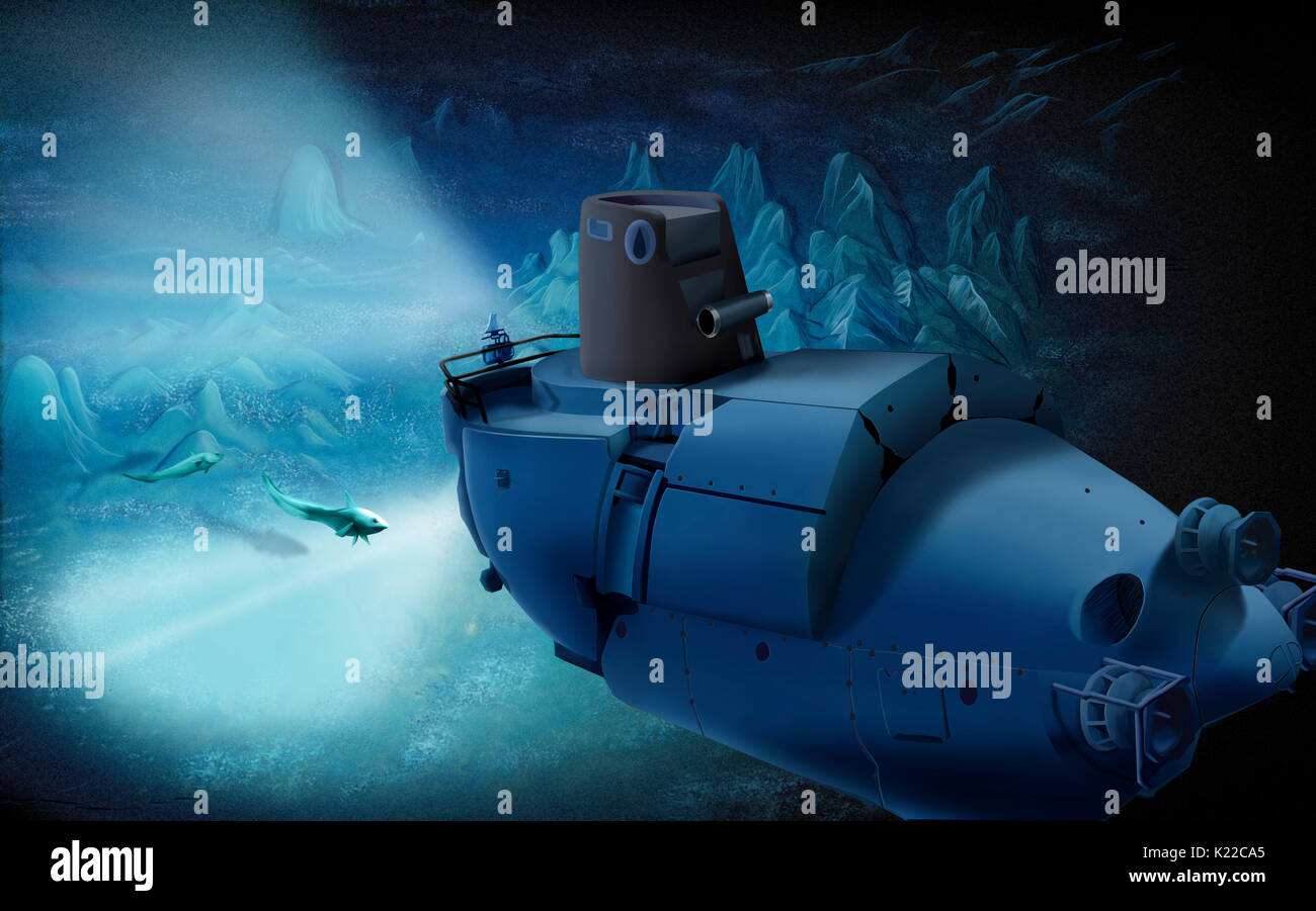 A small submersible that only had three passengers. Stock Photo