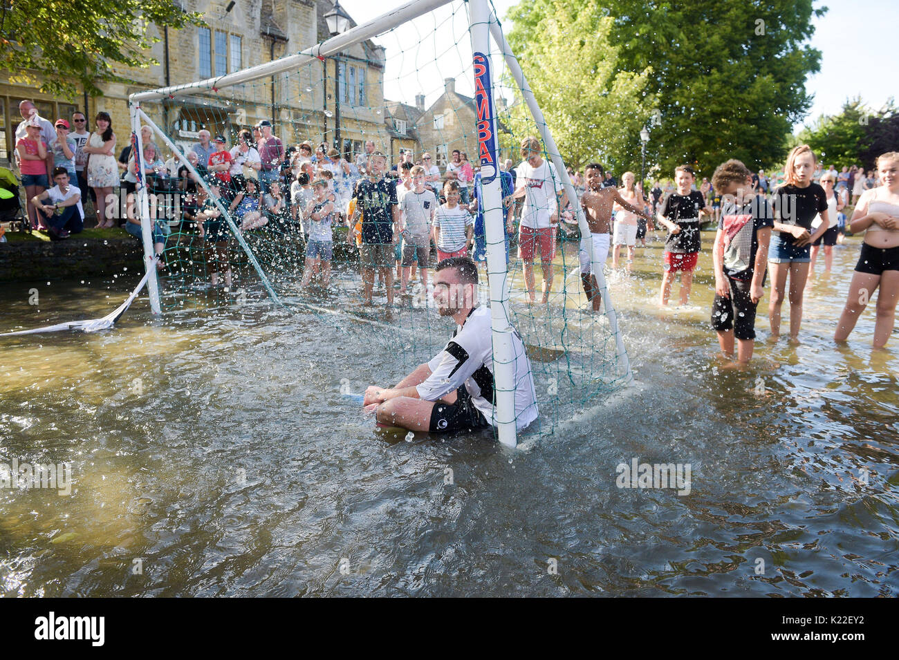 Teams from Bourton Rovers play each other in the annual traditional