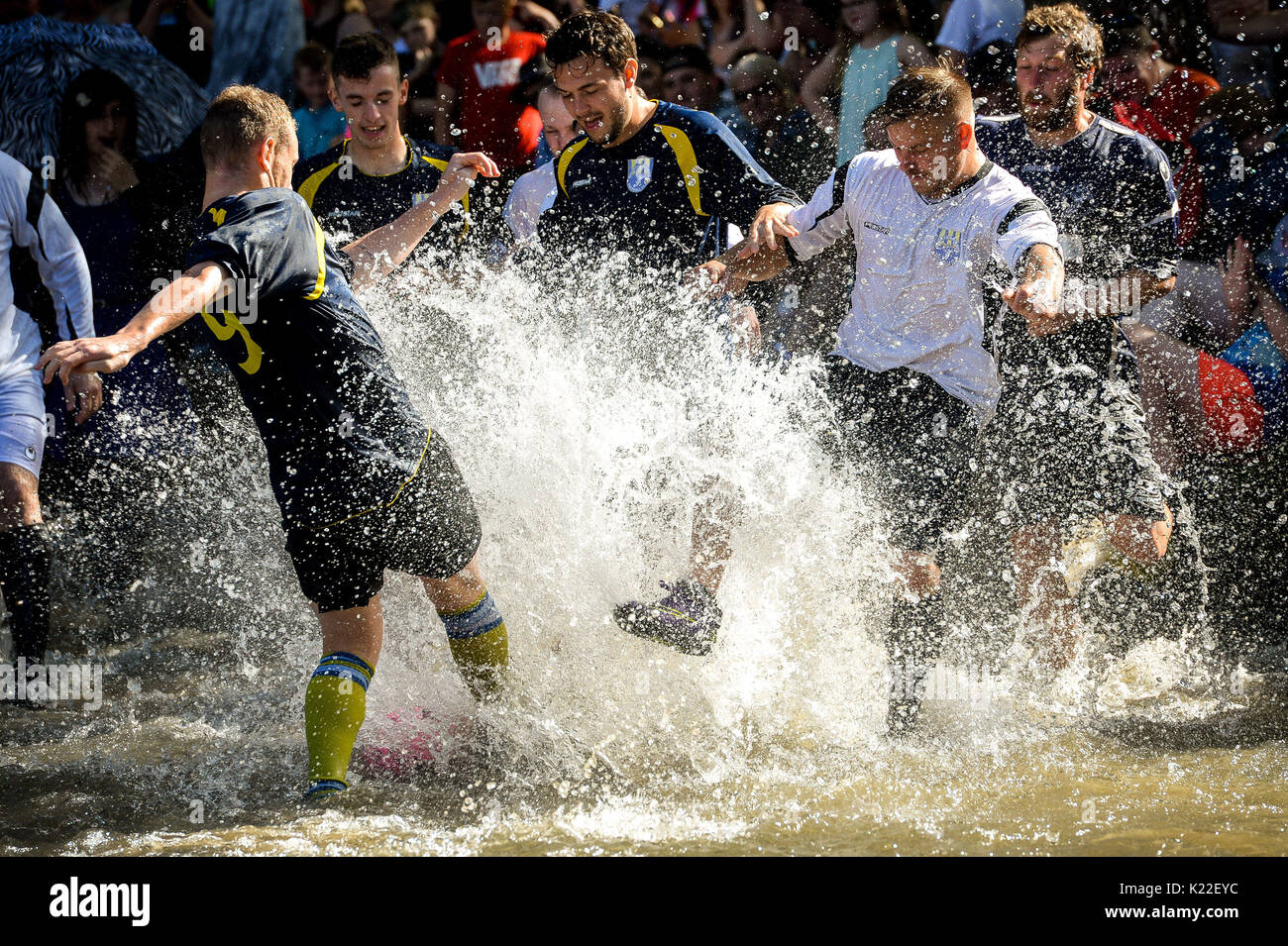 Teams from Bourton Rovers play each other in the annual traditional