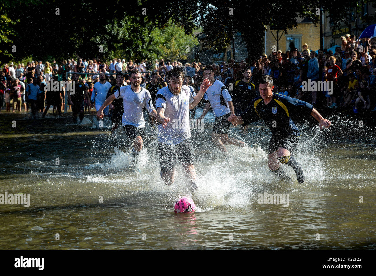 Teams from Bourton Rovers play each other in the annual traditional