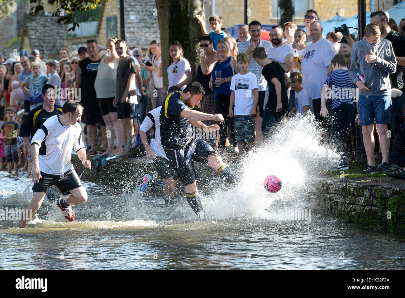 Teams from Bourton Rovers play each other in the annual traditional
