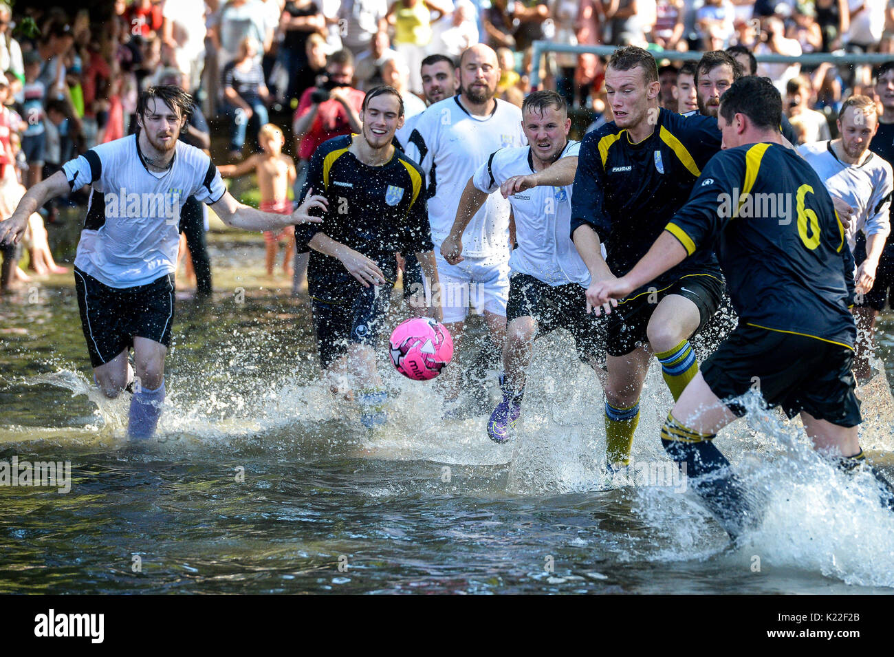 Teams from Bourton Rovers play each other in the annual traditional