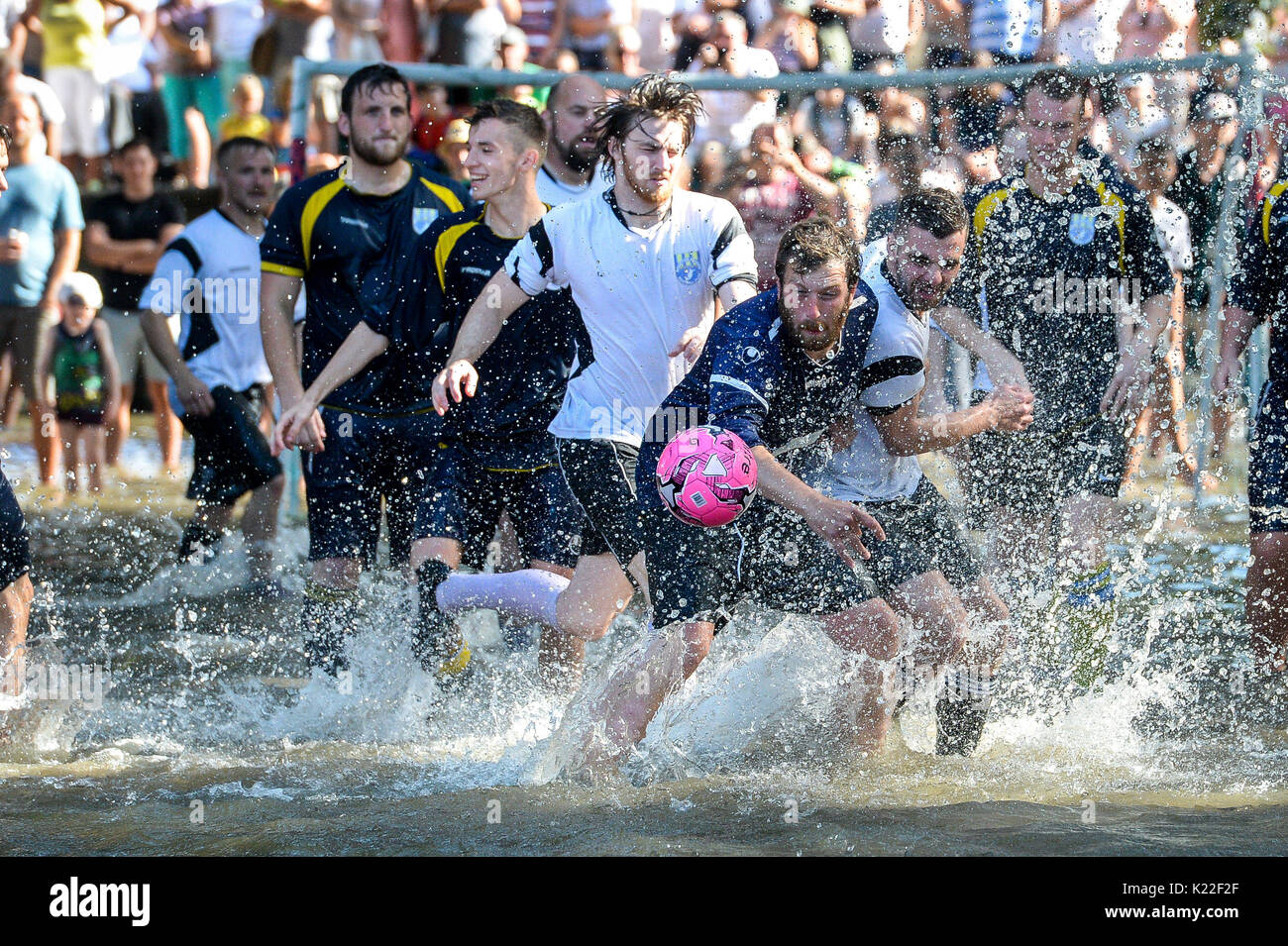 Teams from Bourton Rovers play each other in the annual traditional