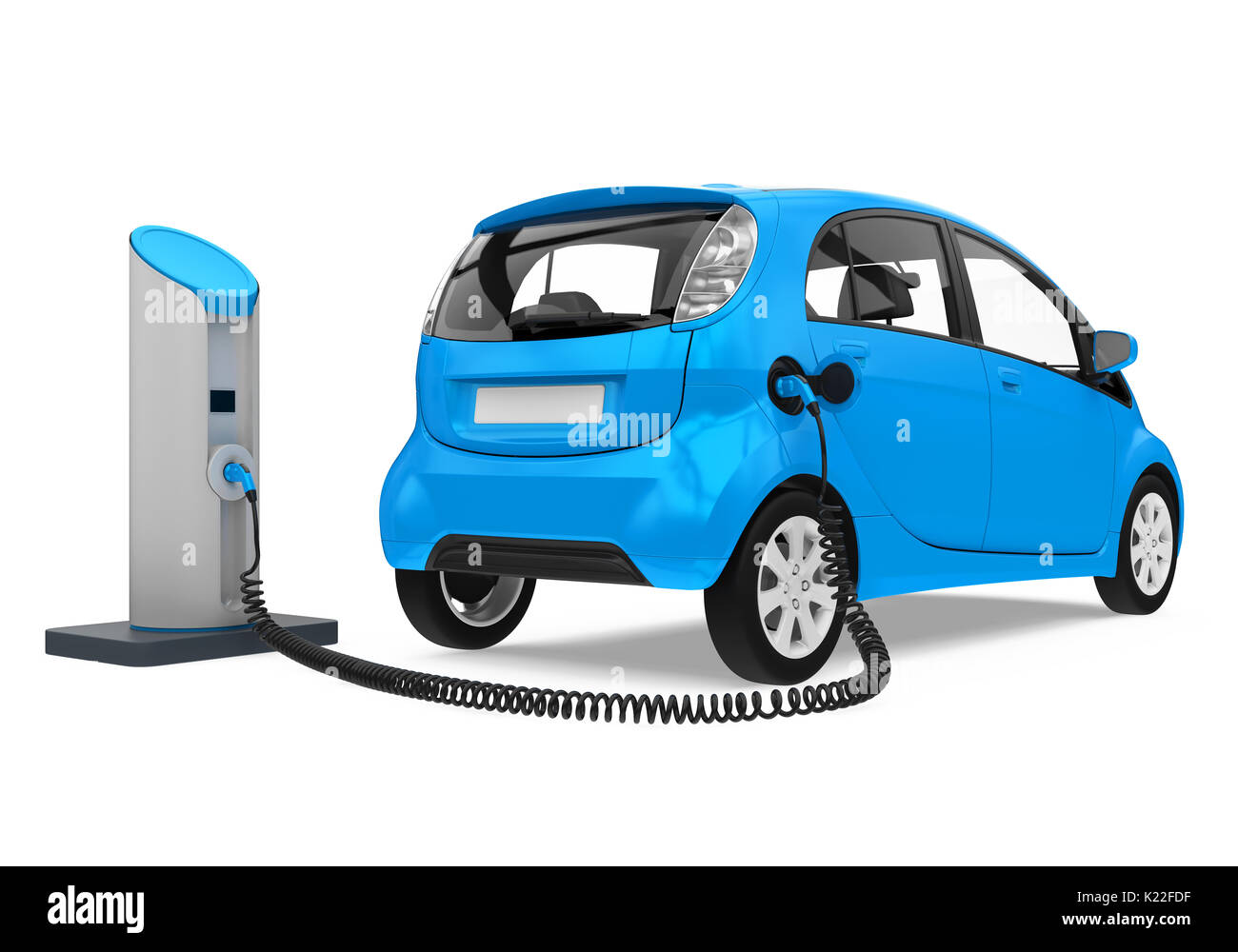 Electric Car in Charging Station Stock Photo