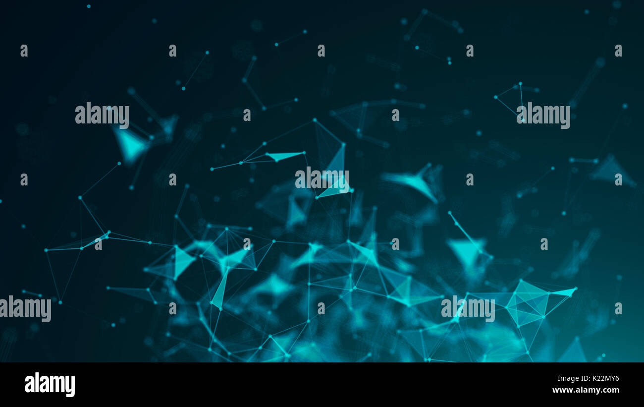 Abstract Polygonal Space Background with Connecting Dots and Lines ...