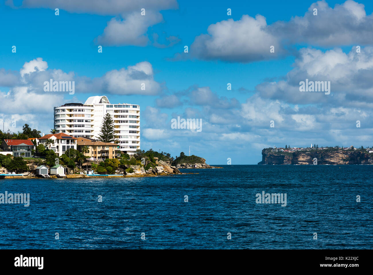 Sydney harbour views with Watson's bay to the right and Manly to the left, Sydney, New South Wales, Australia. Stock Photo