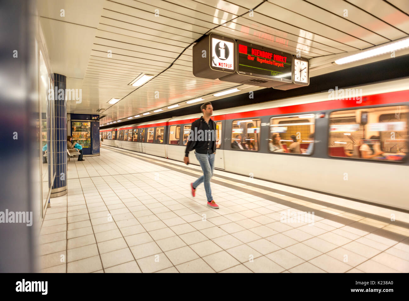 The underground railway system in Hamburg, Germany Stock Photo