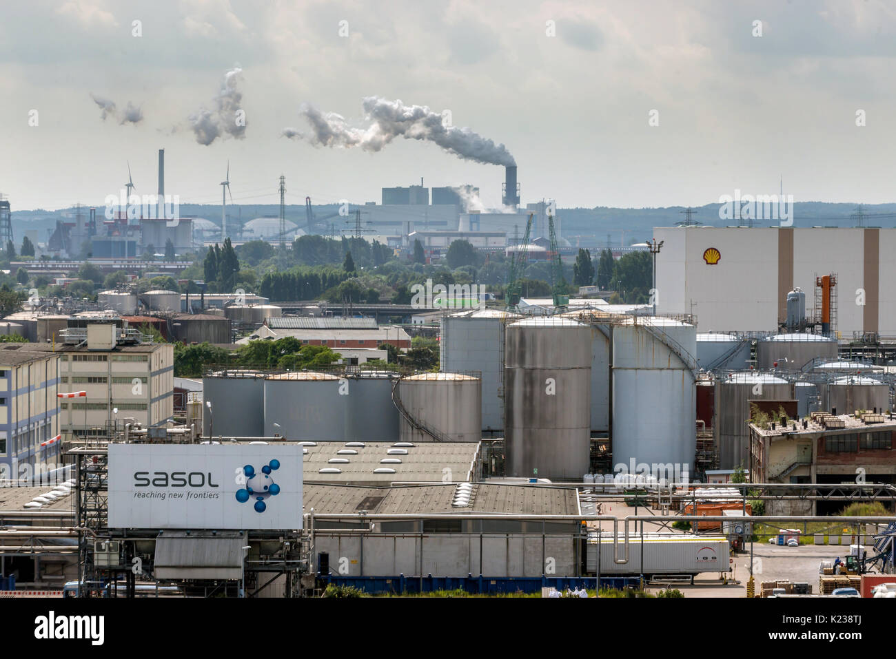 Heavy industry across the river from Hamburg, Germany Stock Photo - Alamy
