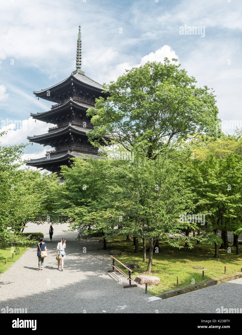 Toji Five-story Pagoda in Kyoto, Japan Stock Photo