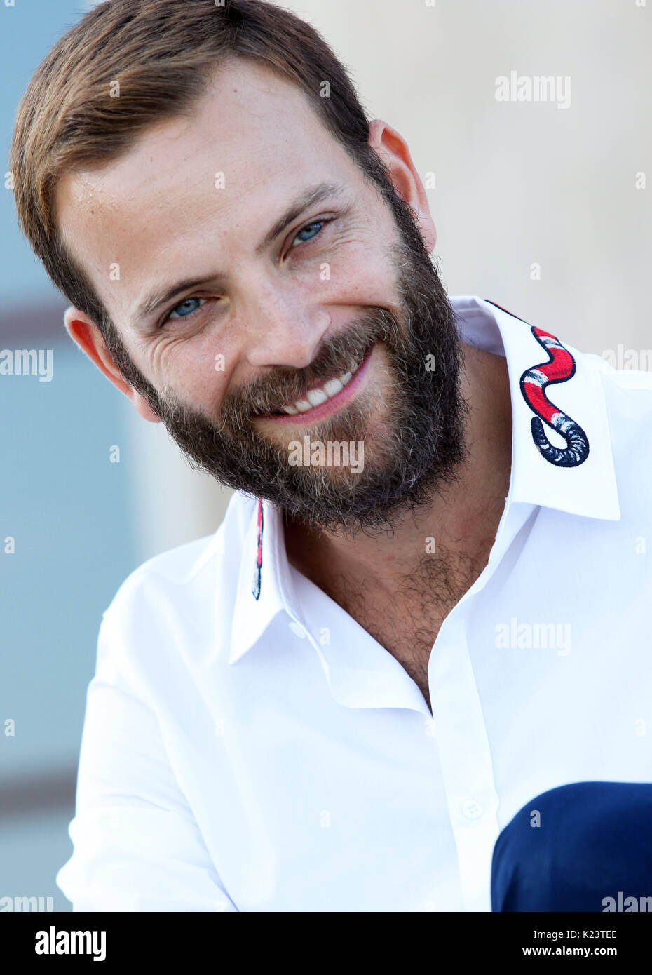 Europe, Italy, Lido di Venezia, 29 August, 2017 : Italian actor Alessandro Borghi, "godmother" at 74th Venice International Film Festival Photo © Ottavia Da Re/Sintesi/Alamy Live News Stock Photo