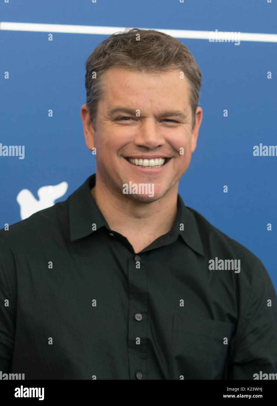 Venice, Italy. 30th Aug, 2017. Matt Damon attends the photocall of 'Downsizing' during the 74th Venice Film Festival at Palazzo del Cinema in Venice, Italy, on 30 August 2017. - NO WIRE SERVICE · Photo: Hubert Boesl/dpa/Alamy Live News Stock Photo