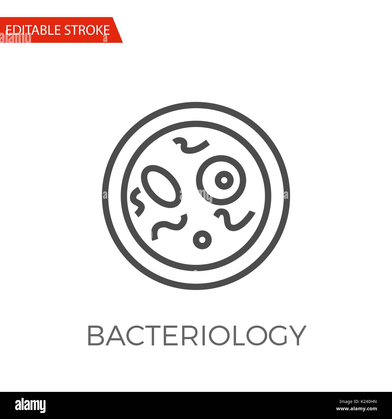 Bacteriology Thin Line Vector Icon. Flat Icon Isolated on the White Background. Editable Stroke EPS file. Vector illustration. Stock Vector