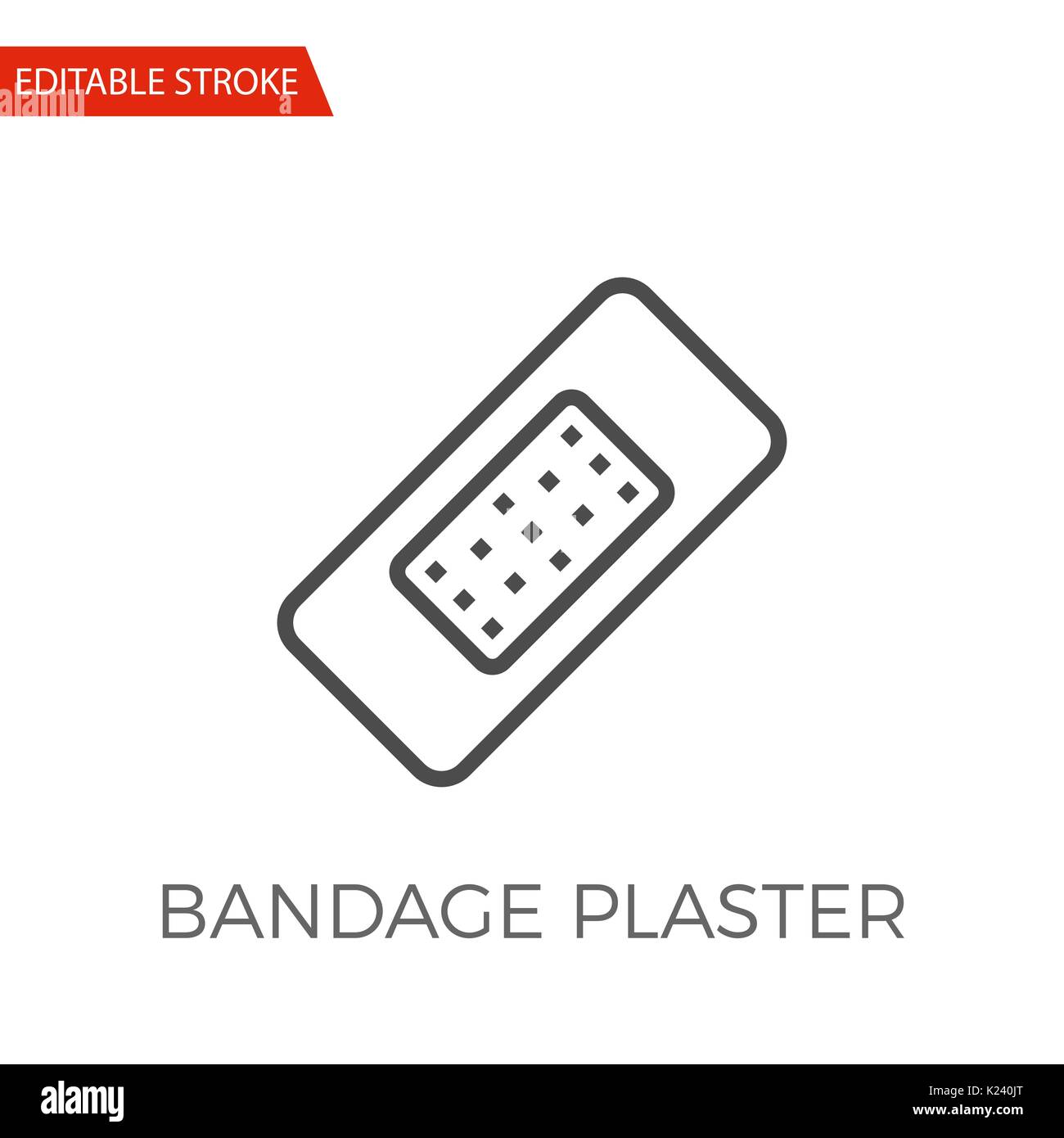 Bandage Plaster Thin Line Vector Icon. Flat Icon Isolated on the White Background. Editable Stroke EPS file. Vector illustration. Stock Vector