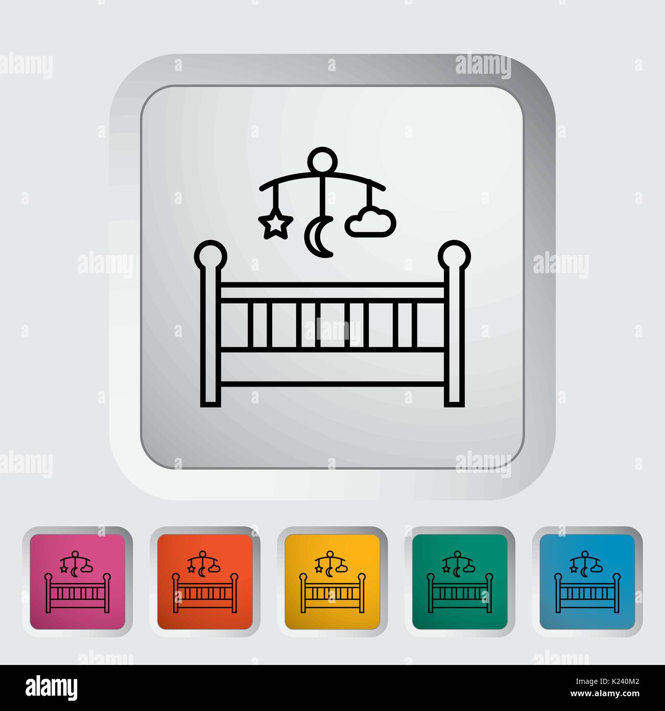 Baby Bed Thin Line Flat Vector Related Icon Set For Web And Mobile Applications It Can Be Used As Pictogram Icon Infographic Element Vector Illu Stock Vector Image Art Alamy