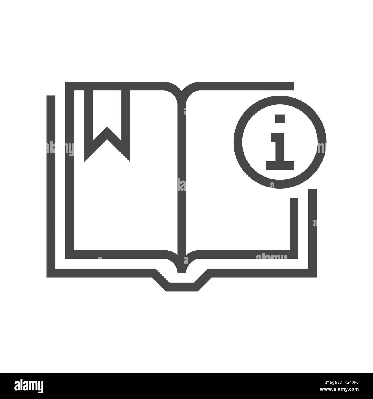Book With Info Sign Thin Line Vector Icon Flat Icon Isolated On The Stock Vector Image Art Alamy