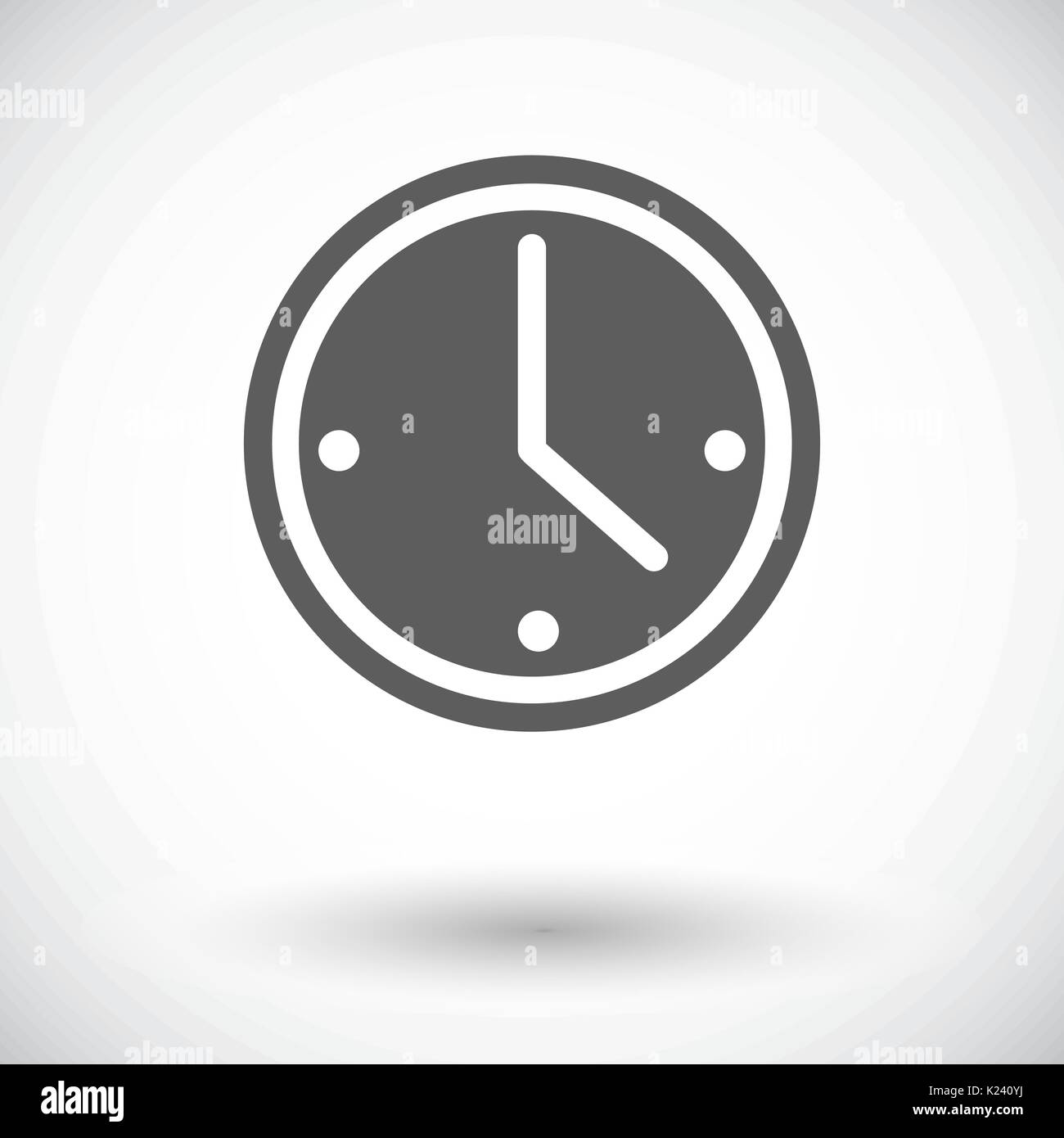 Clock. Single flat icon on white background. Vector illustration Stock ...