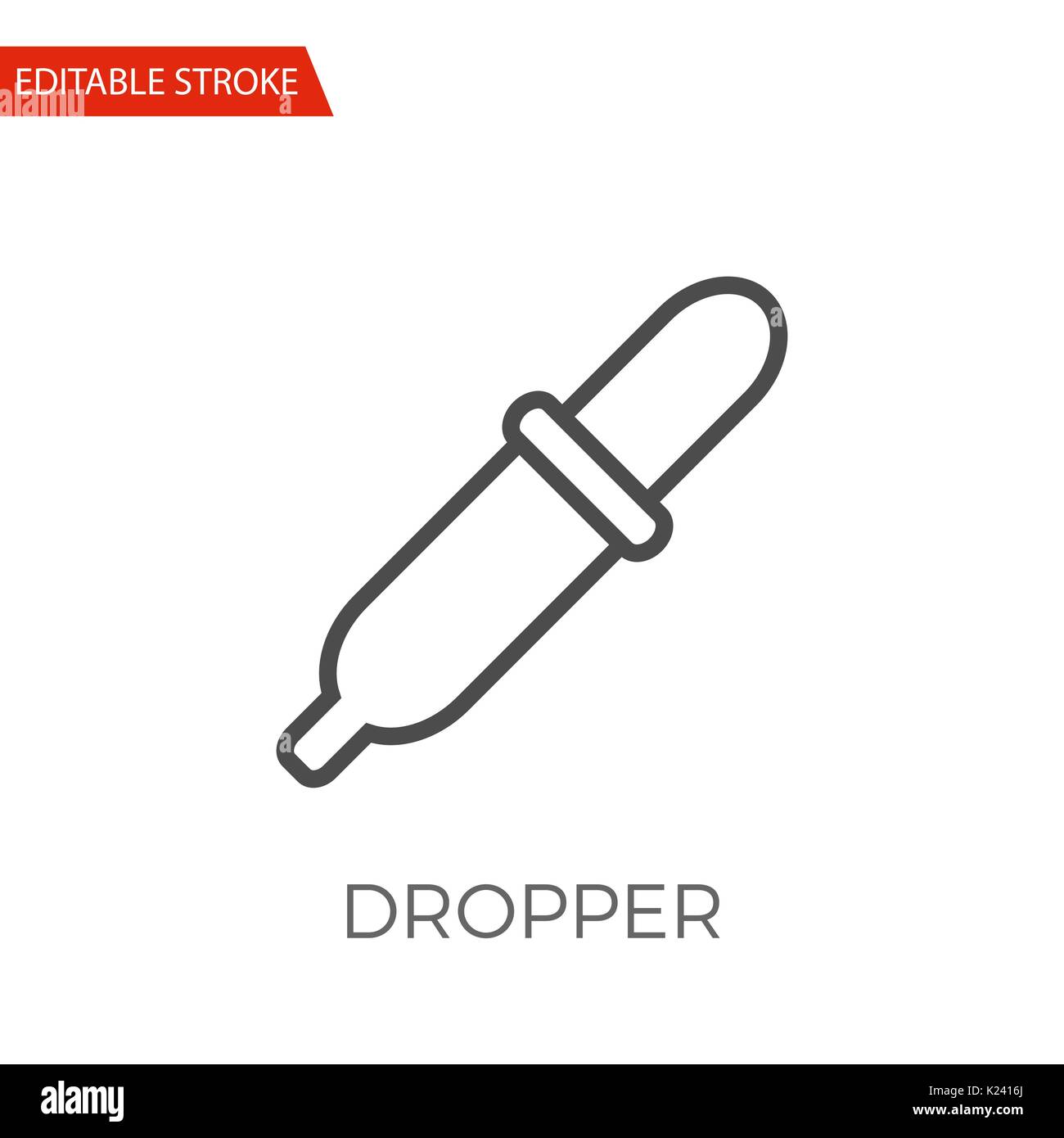 Dropper Thin Line Vector Icon. Flat Icon Isolated on the White Background. Editable Stroke EPS file. Vector illustration. Stock Vector