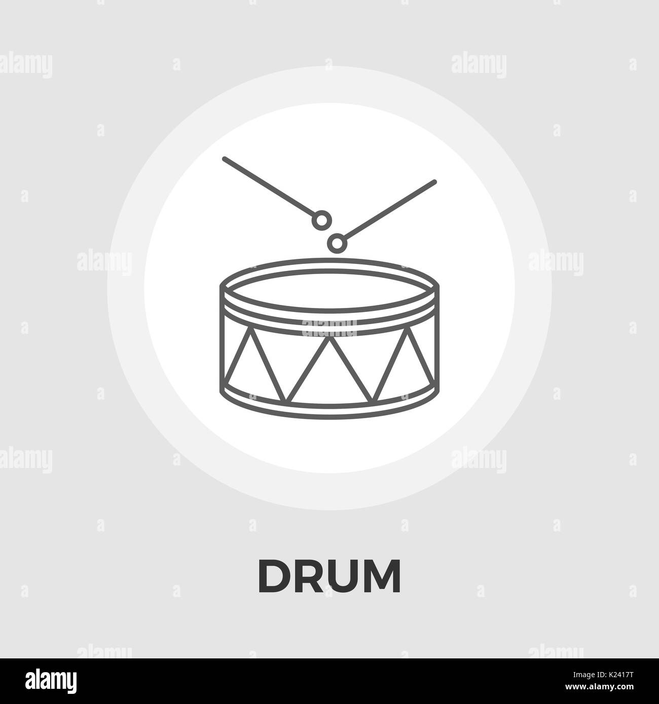 Drum icon vector. Flat icon isolated on the white background. Editable ...