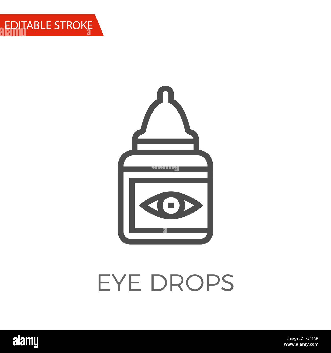 Eye Drops Thin Line Vector Icon. Flat Icon Isolated on the White Background. Editable Stroke EPS file. Vector illustration. Stock Vector