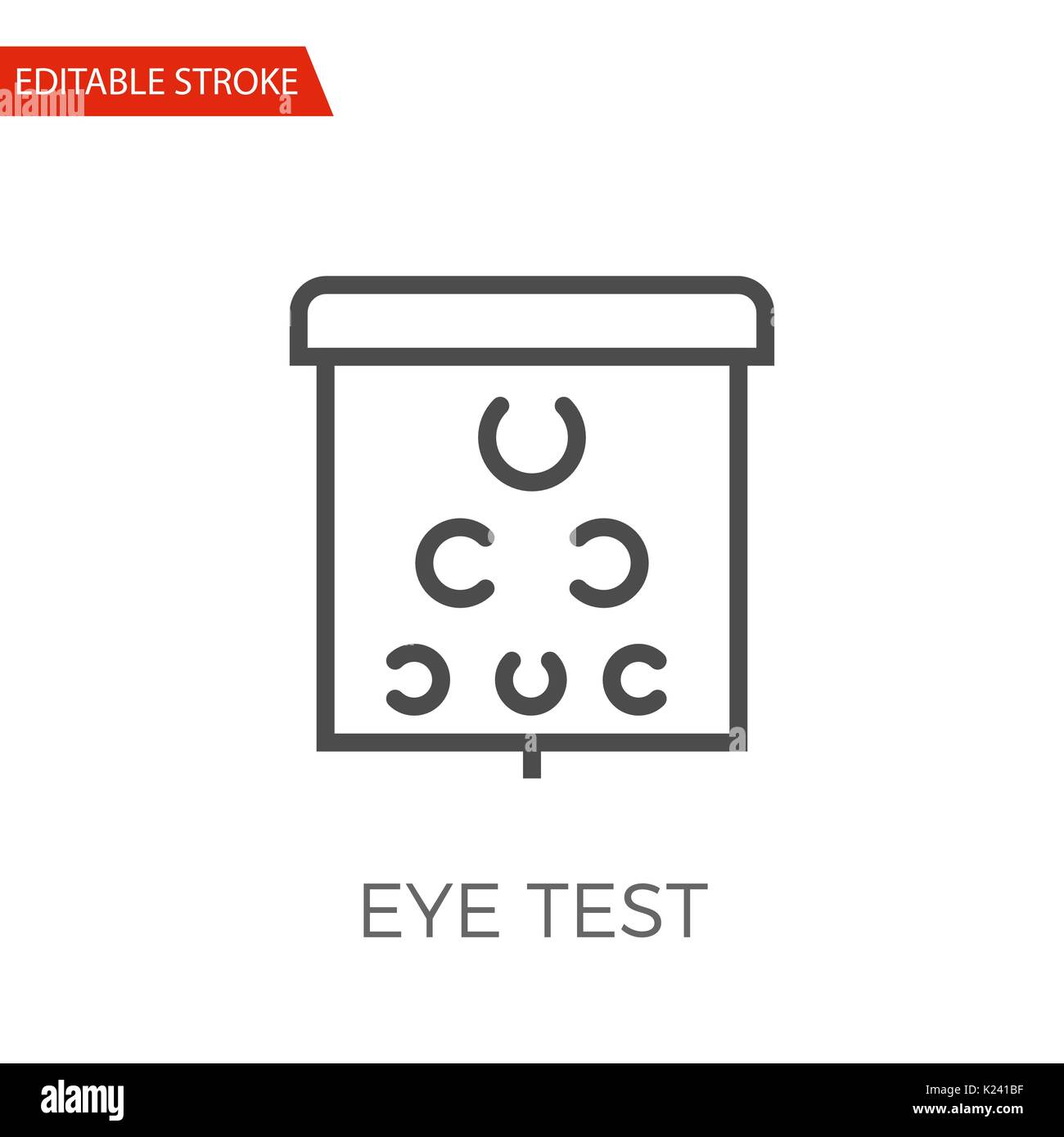 Eye Test Thin Line Vector Icon. Flat Icon Isolated on the White Background. Editable Stroke EPS file. Vector illustration. Stock Vector
