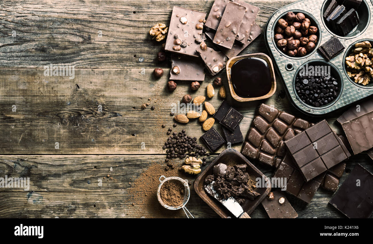 Assortment of chocolate types Stock Photo Alamy