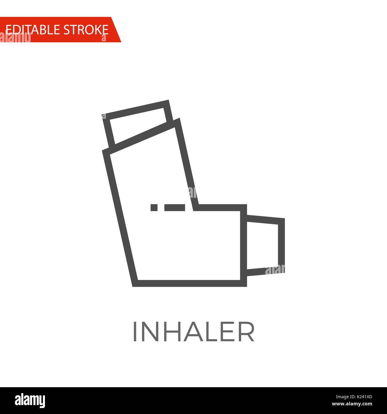 Inhaler Thin Line Vector Icon. Flat Icon Isolated on the White Background. Editable Stroke EPS file. Vector illustration. Stock Vector