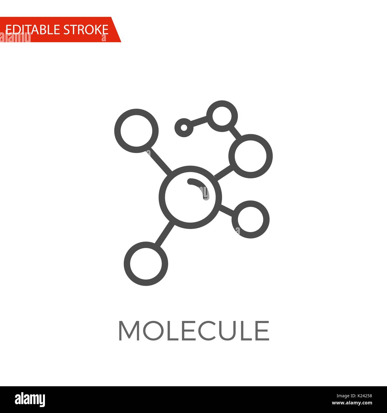 Molecule Thin Line Vector Icon. Flat Icon Isolated on the White Background. Editable Stroke EPS file. Vector illustration. Stock Vector
