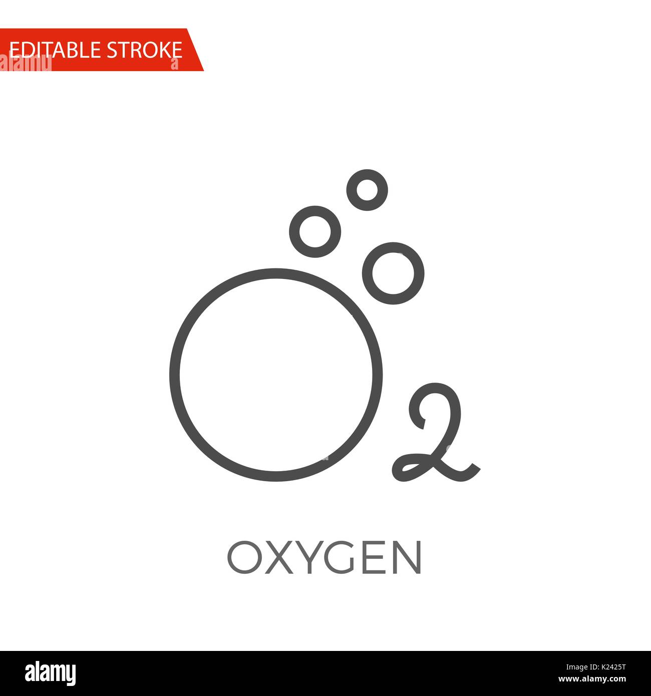 Oxygen Thin Line Vector Icon. Flat Icon Isolated on the White Background. Editable Stroke EPS file. Vector illustration. Stock Vector