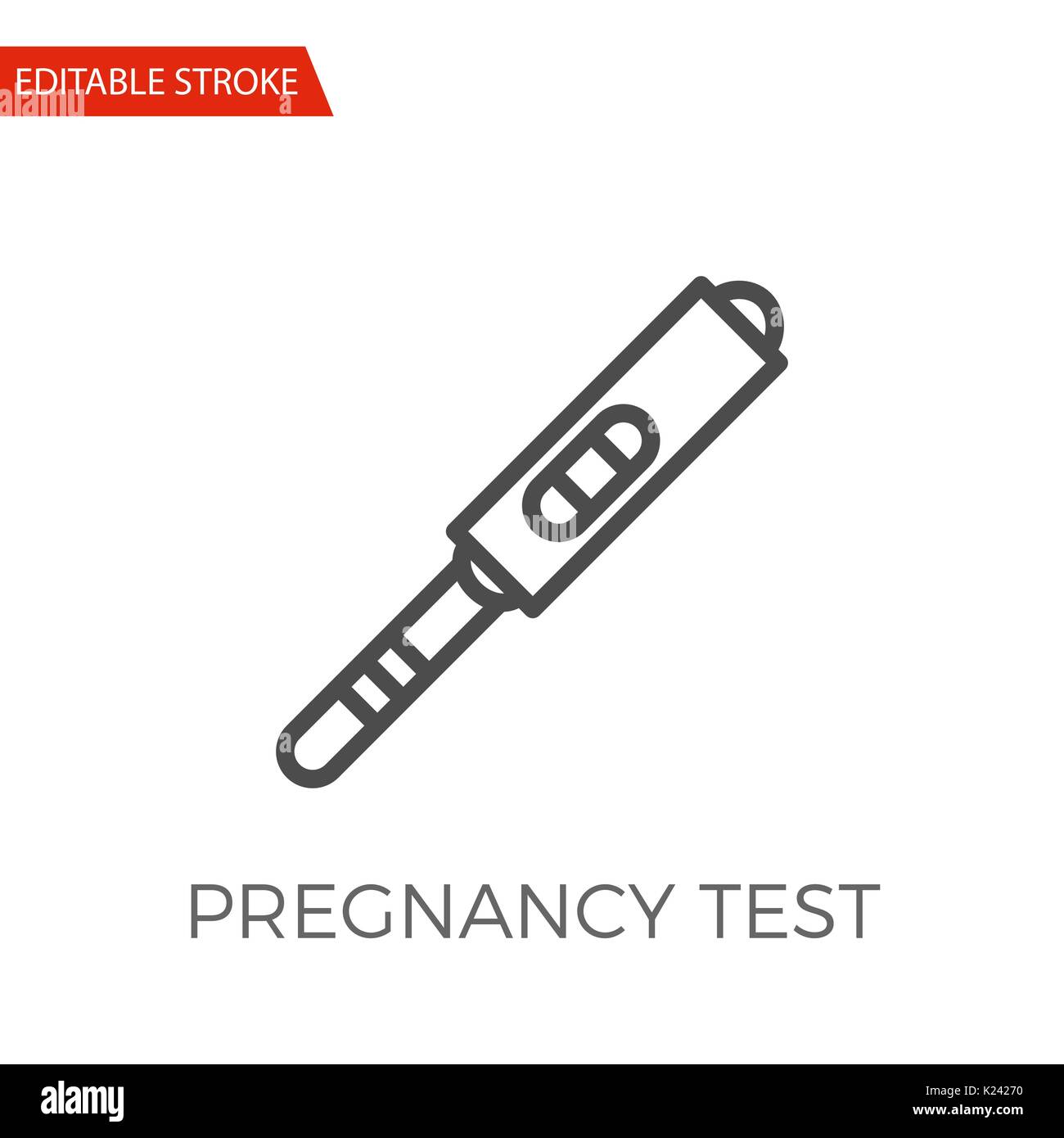 Pregnancy Test Thin Line Vector Icon. Flat Icon Isolated on the White Background. Editable Stroke EPS file. Vector illustration. Stock Vector