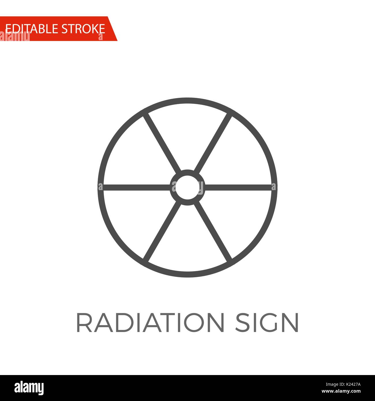 Radioactive Thin Line Vector Icon. Flat Icon Isolated on the White Background. Editable Stroke EPS file. Vector illustration. Stock Vector