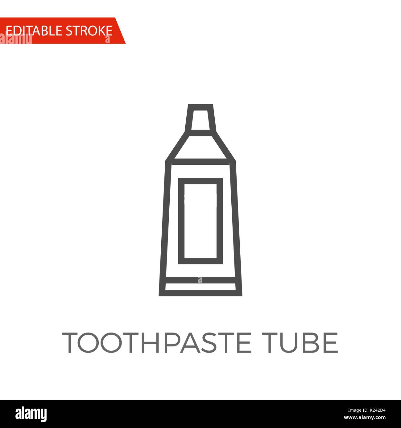 Toothpaste Tube Thin Line Vector Icon. Flat Icon Isolated on the White Background. Editable Stroke EPS file. Vector illustration. Stock Vector