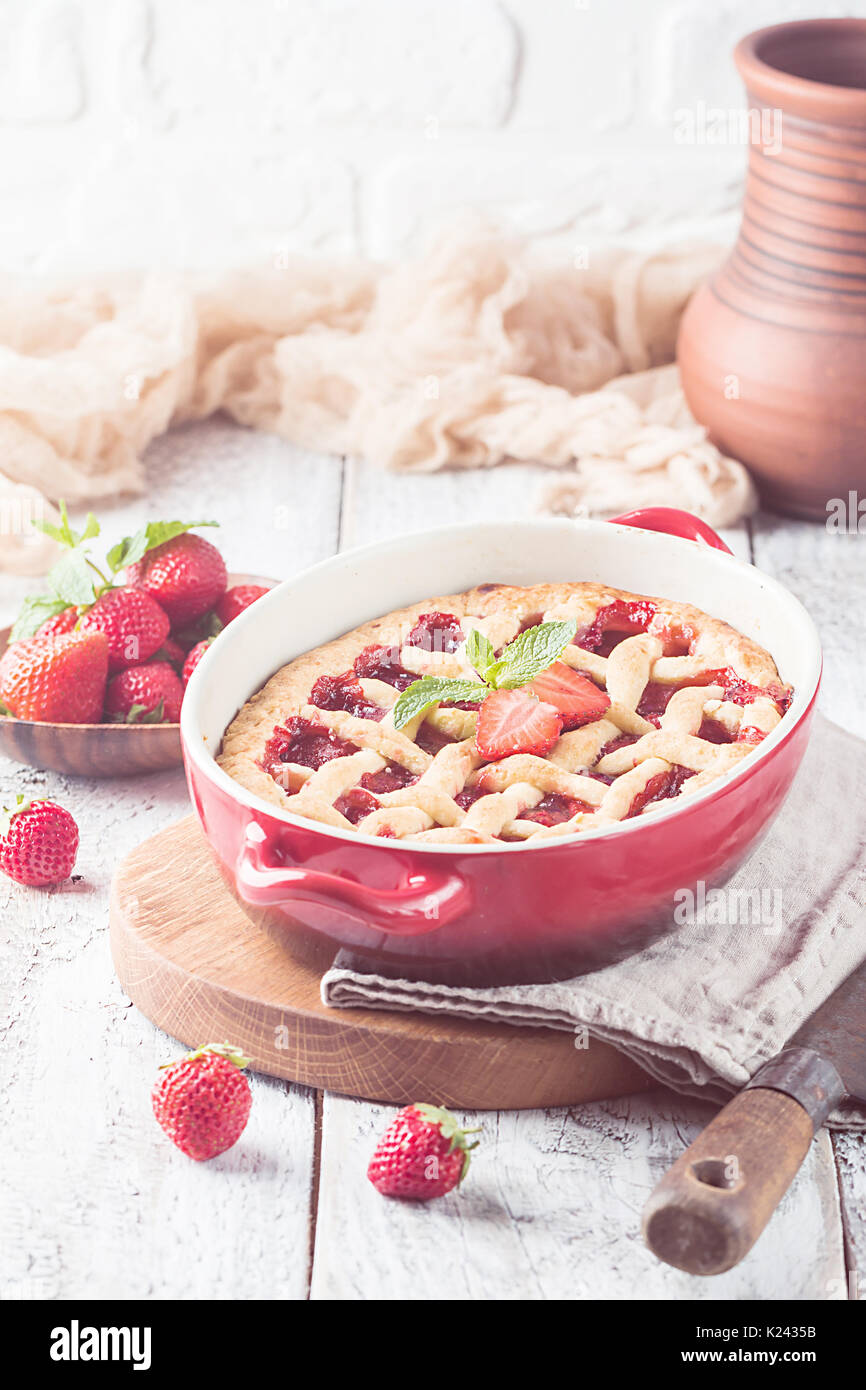 traditional-strawberry-pie-stock-photo-alamy