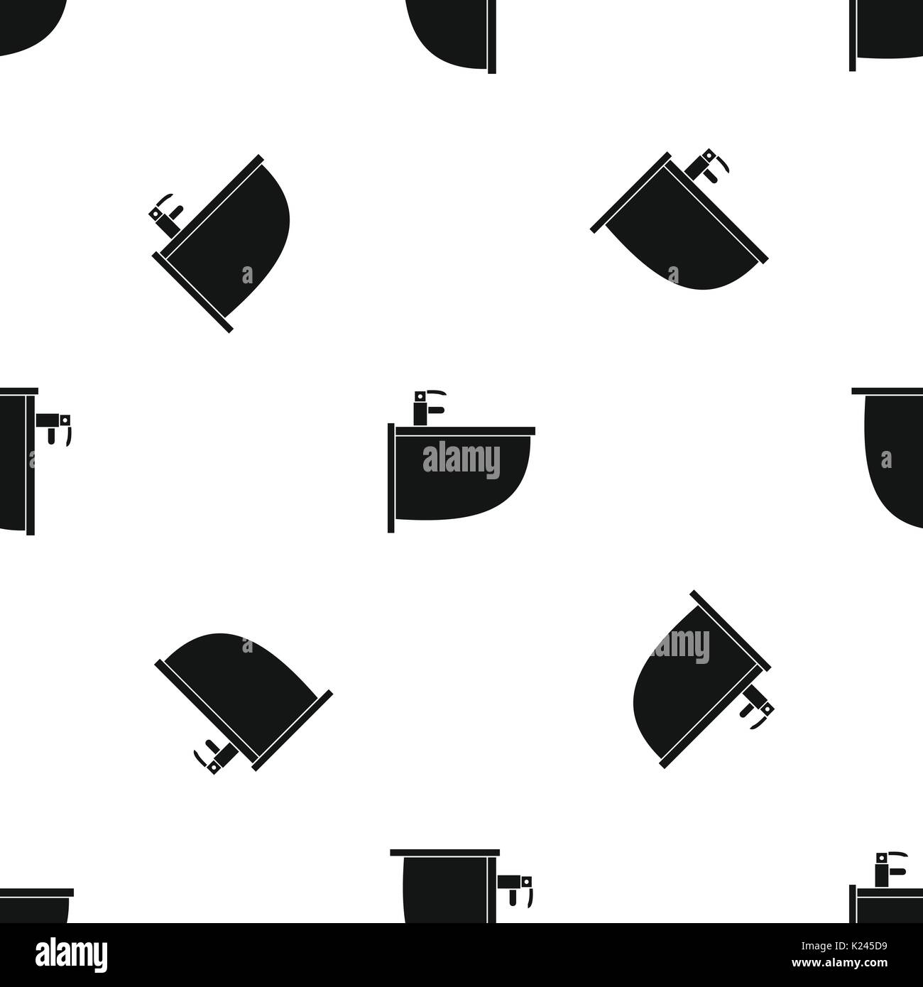 Bidet pattern seamless black Stock Vector