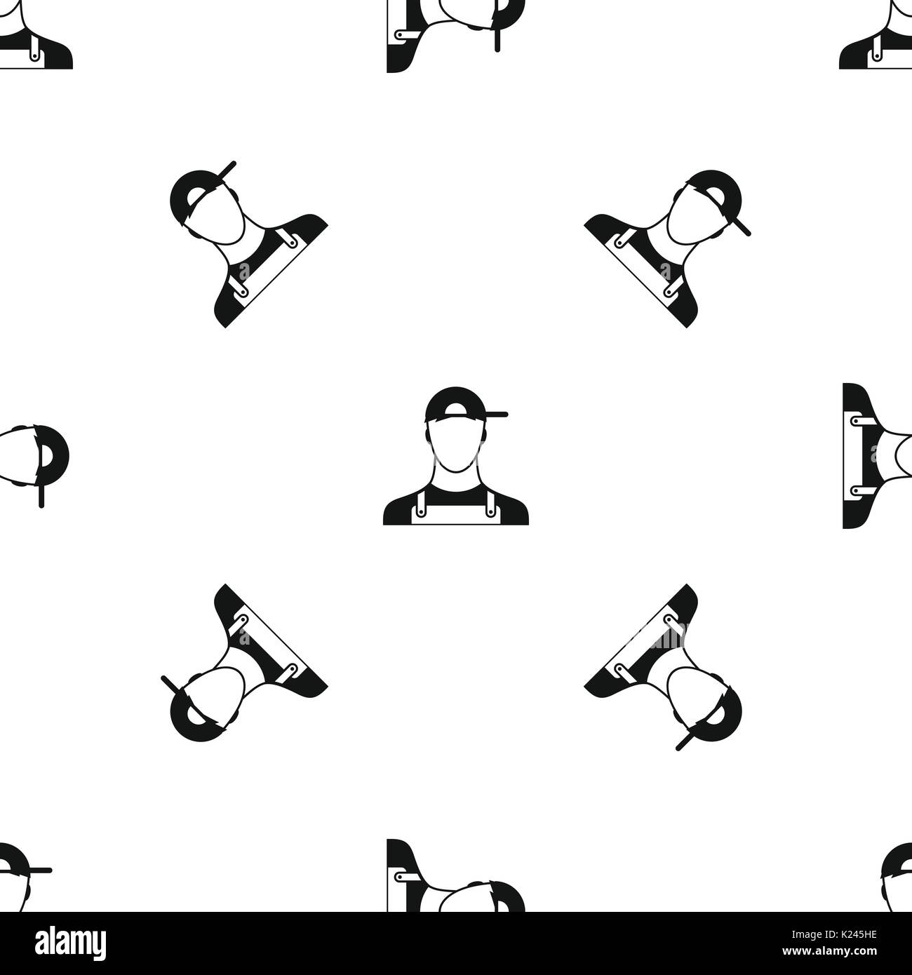 Plumber pattern seamless black Stock Vector