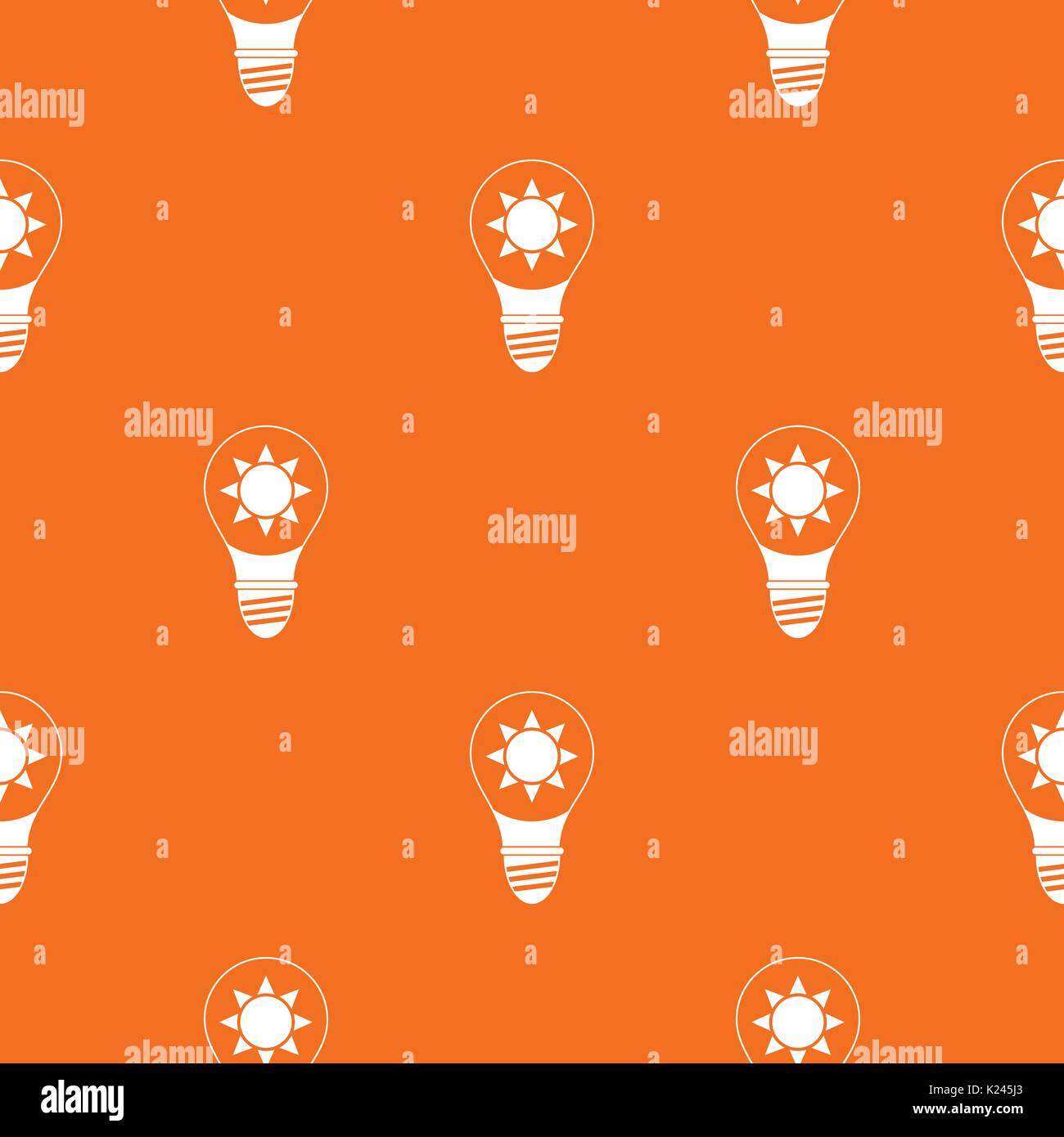 Light bulb with sun inside pattern seamless Stock Vector