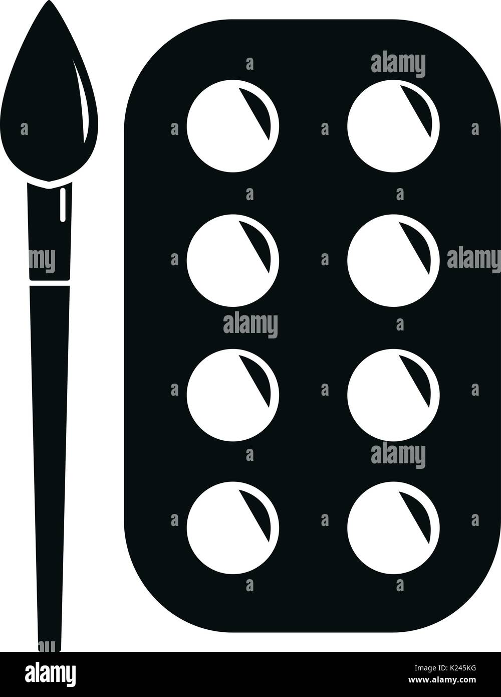 Paint brush palette icon, simple black style Stock Vector Image & Art ...