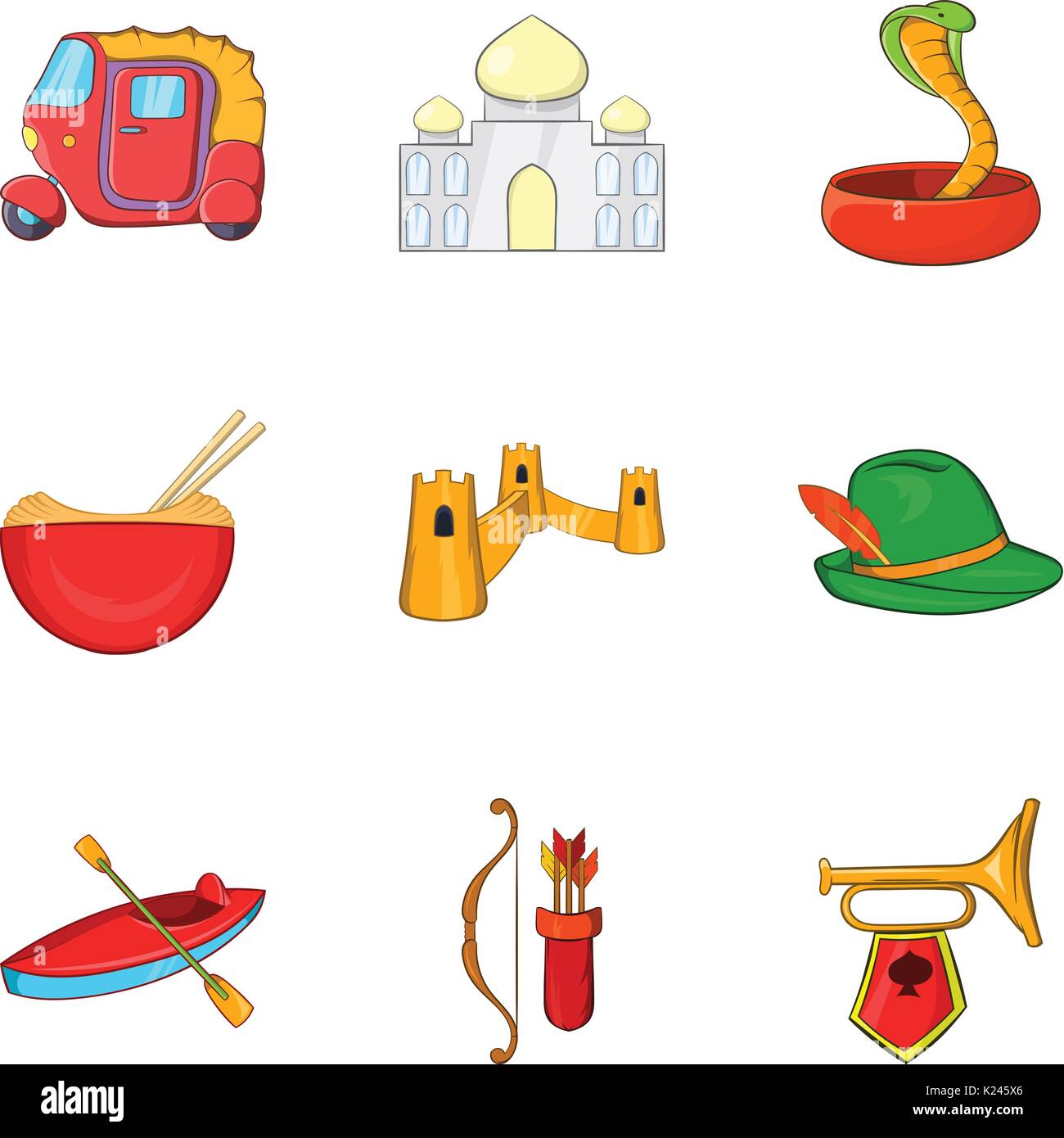 Castle icons set, cartoon style Stock Vector Image & Art - Alamy