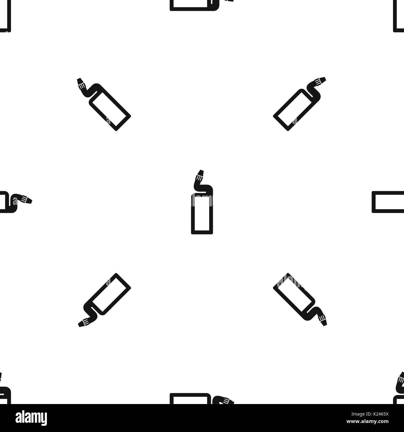 Plastic bottle of drain cleaner pattern seamless black Stock Vector