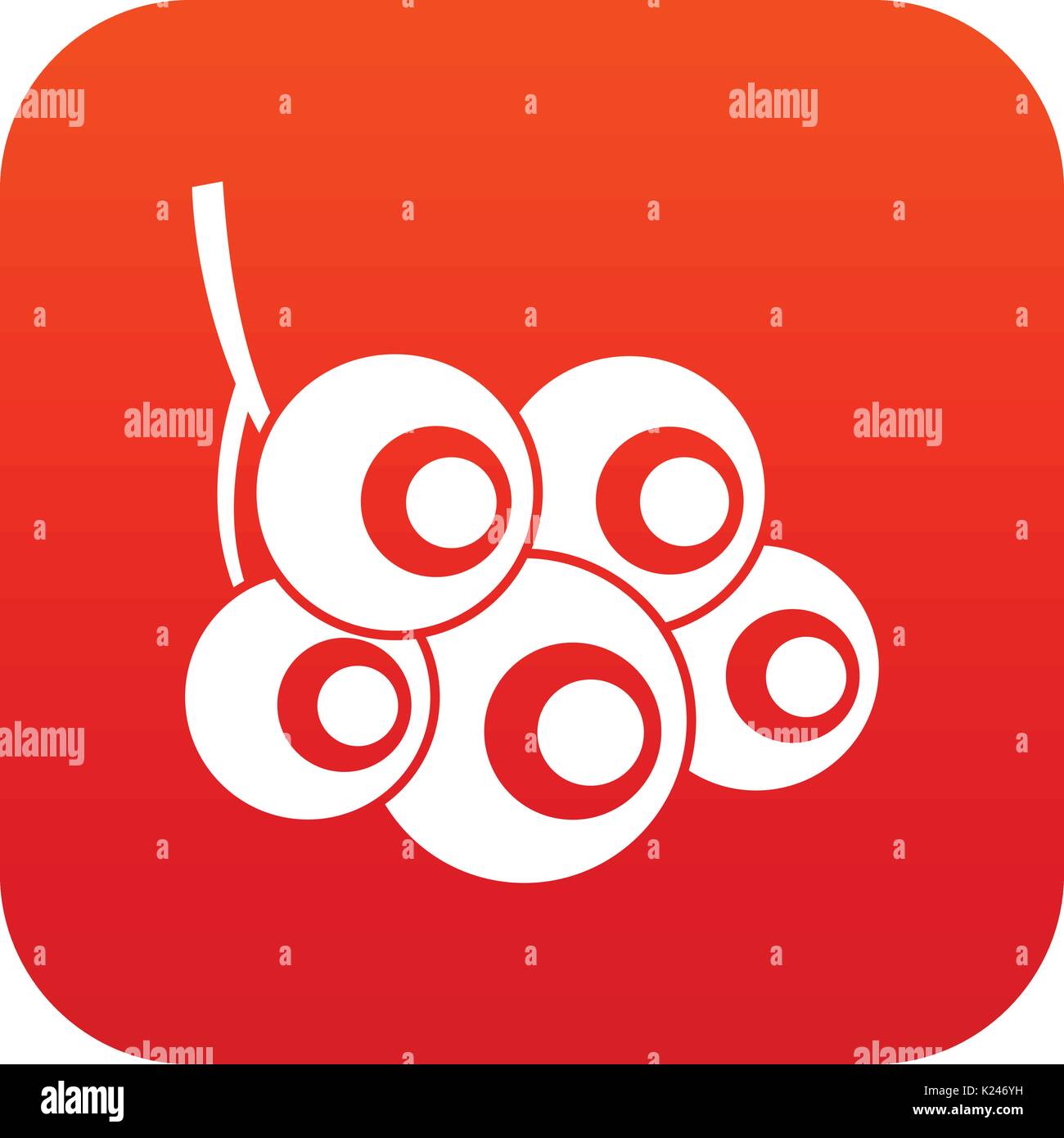 Viburnum branch icon digital red Stock Vector