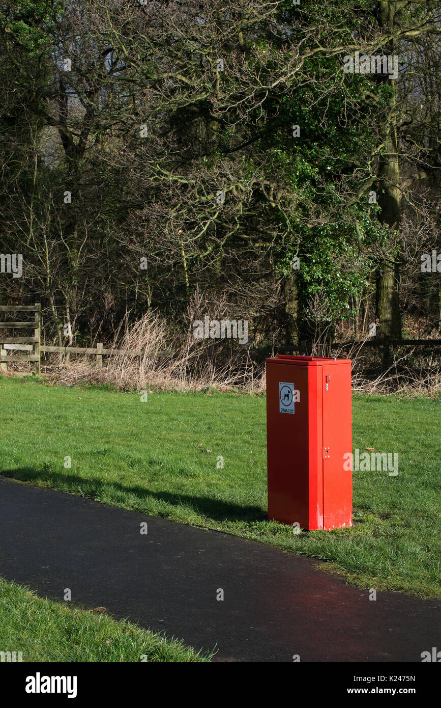 local authority provided dog excrement disposal bin Stock Photo