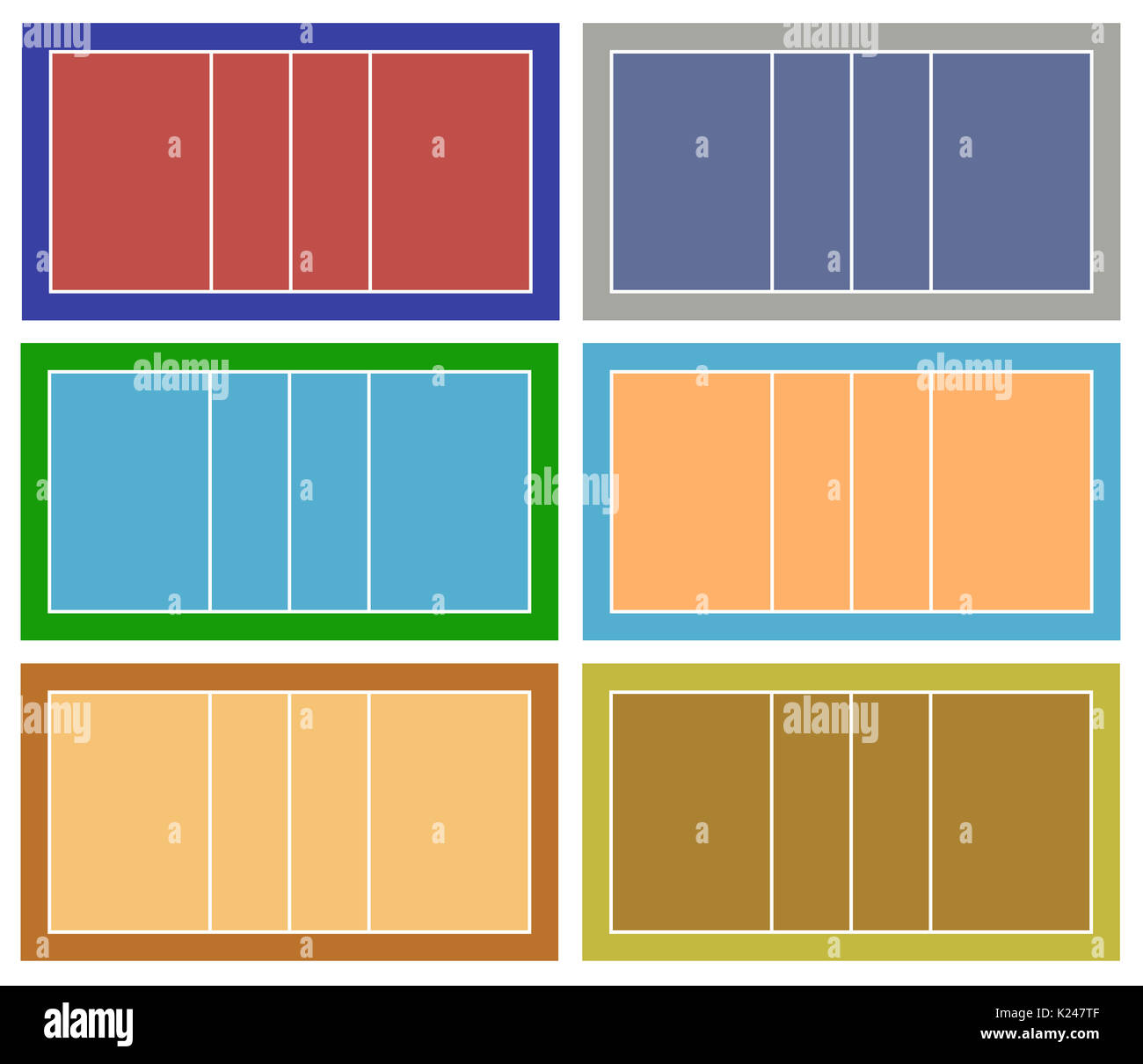 Set of different volleyball court isolated on white Stock Photo Alamy