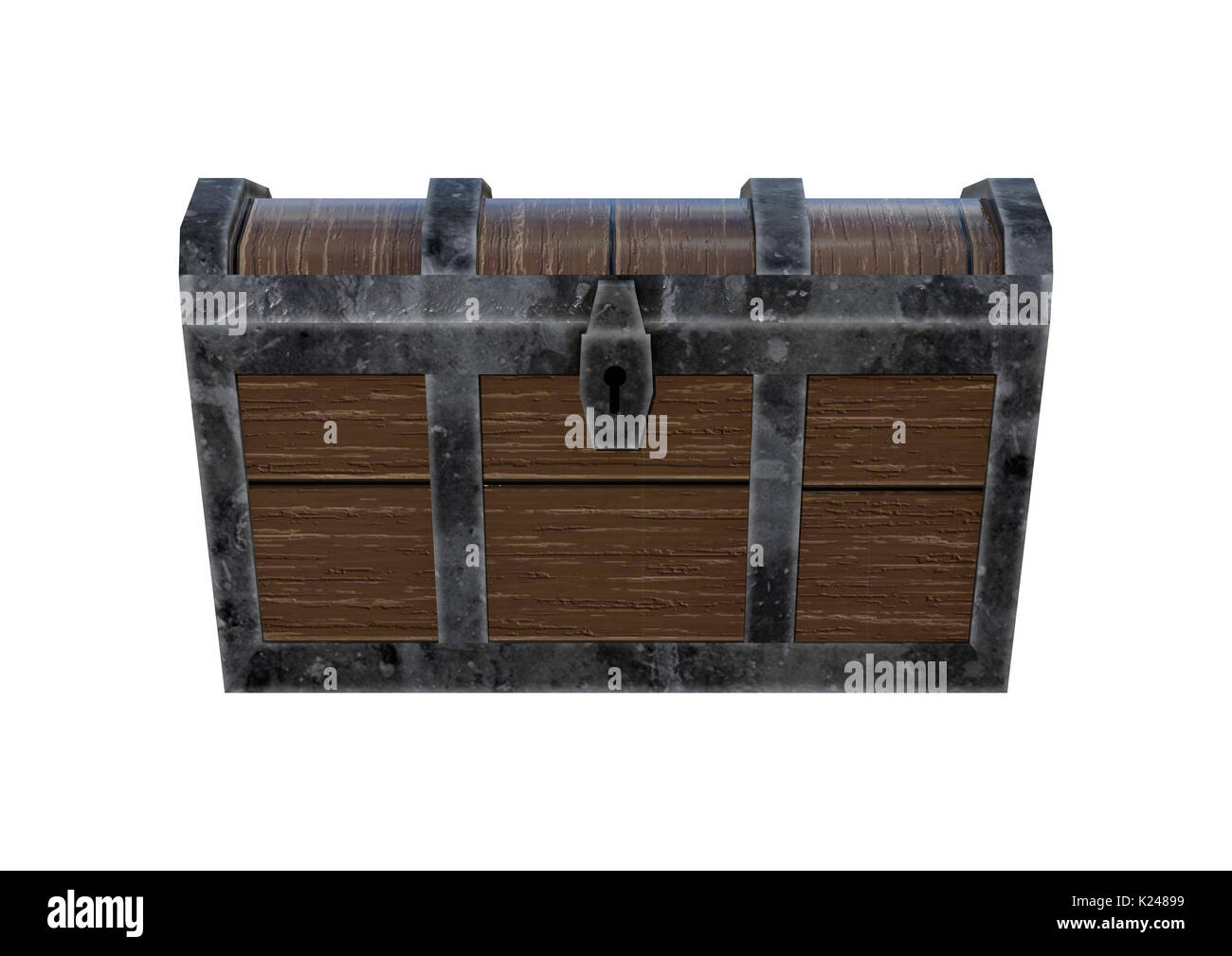 3D rendering of a treasure chest isolated on white background Stock ...