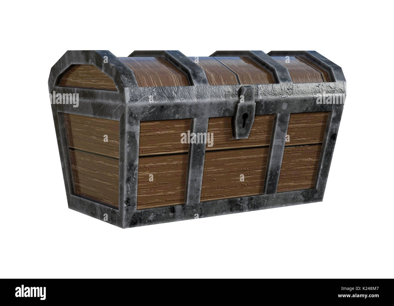3D rendering of a treasure chest isolated on white background Stock ...