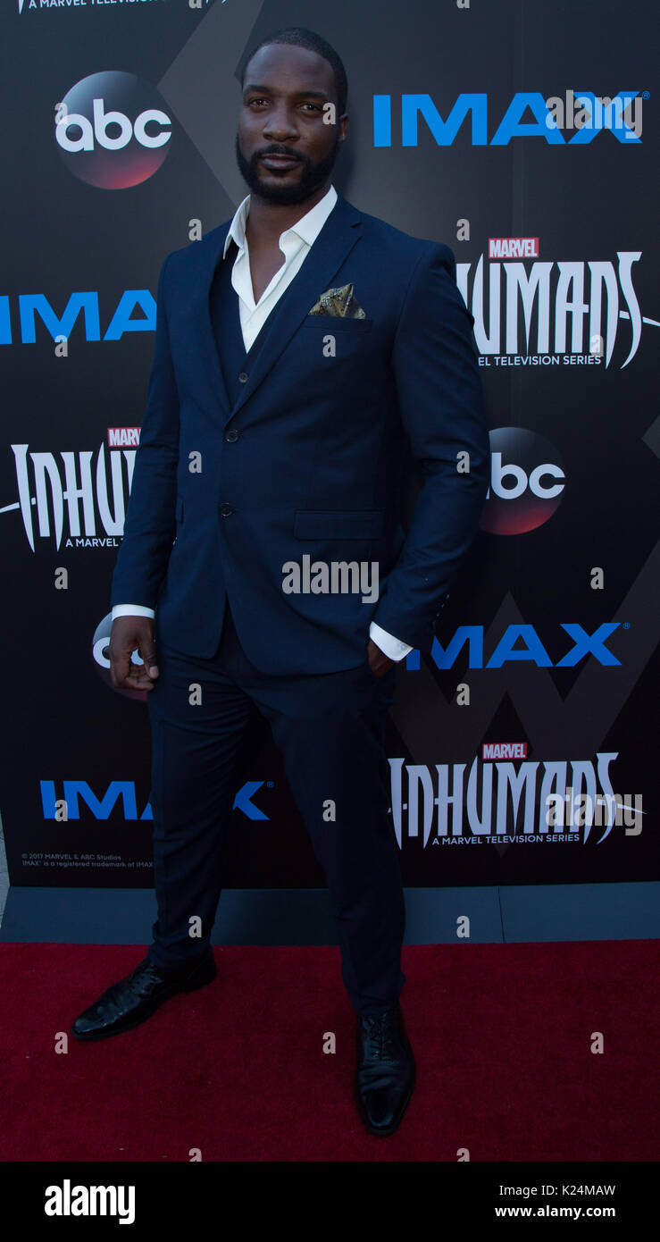 Eme Ikwuakor attends World Premiere &lsquo;Inhumans&rsquo; Universal CityWalk