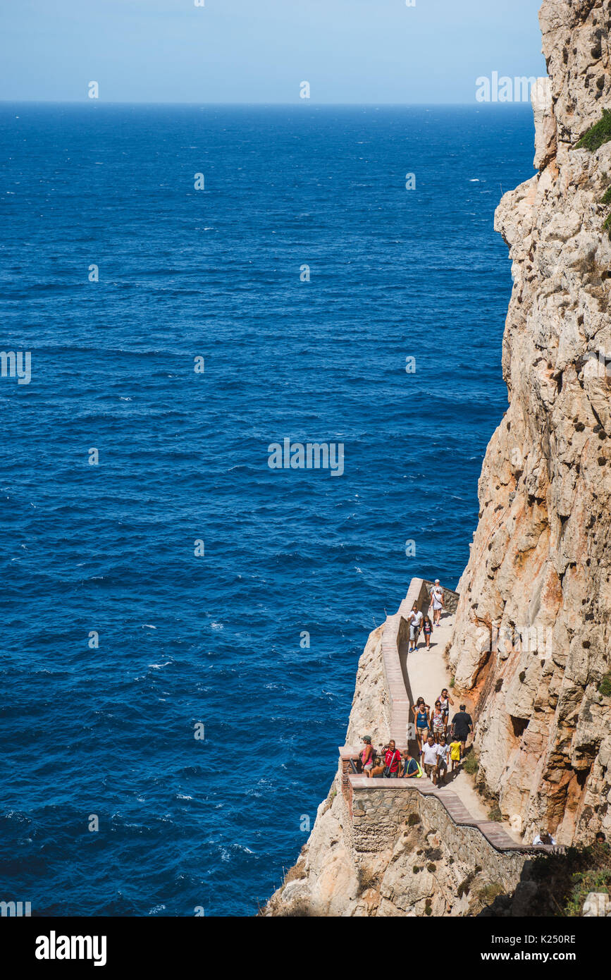 Capo Caccia, Italy. 20th Aug, 2017. The Neptune's Grotto in Capo Caccia near the Sardinian city of Alghero Photo: Alessandro Bosio/Pacific Press Credit: Alessandro Bosio/Pacific Press/Alamy Live News Stock Photo