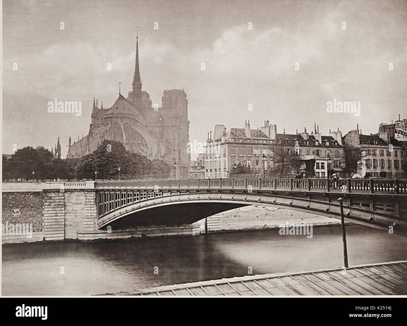 Pont St Louis a Paris - Les Travaux Publics de la France, 1883 Stock Photo